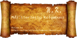 Müllerleily Kolombusz névjegykártya